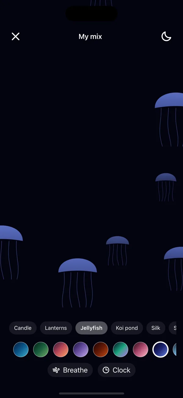 Jellyfish visual in midnight blue